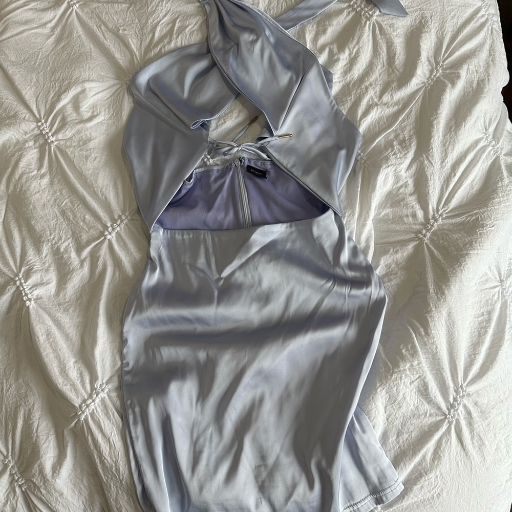 Satin Halter cut out dress
Worn once- amazing fit and quality